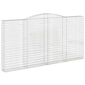 vidaXL arkveida gabiona grozi, 3 gb., 400x30x200/220cm, cinkota dzelzs