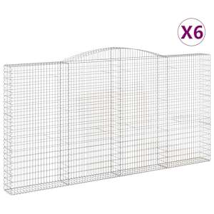 Klenuté gabionové koše 6 ks 400x30x200/220cm pozinkované železo - obrázek 2