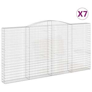 Klenuté gabionové koše 7 ks 400x30x200/220cm pozinkované železo - obrázek 2