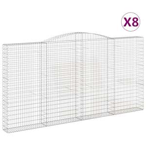 Klenuté gabionové koše 8 ks 400x30x200/220cm pozinkované železo - obrázek 2