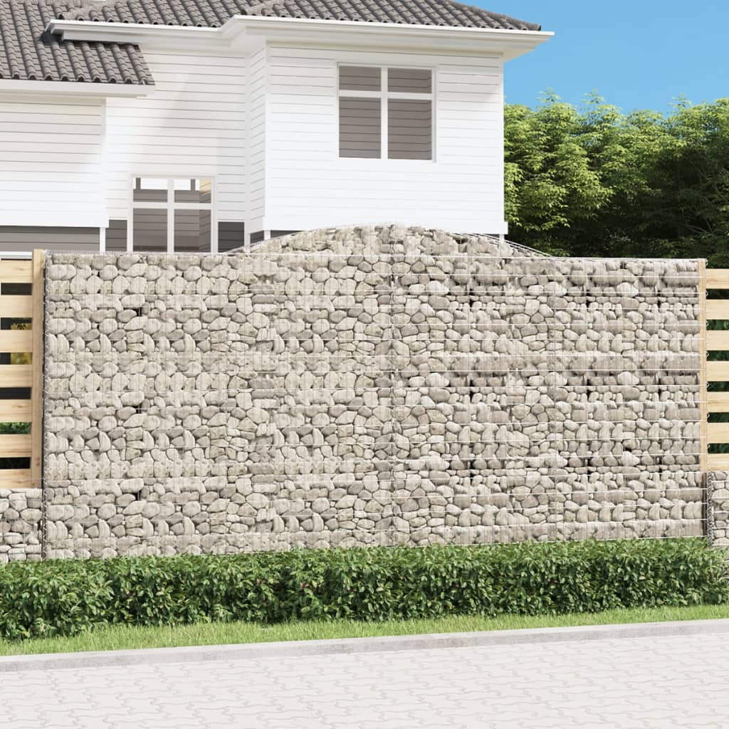 vidaXL Coșuri gabion arcuite 9 buc. 400x30x200/220 cm fier galvanizat