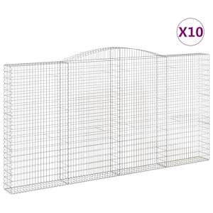Klenuté gabionové koše 10ks 400x30x200/220cm pozinkované železo - obrázek 2