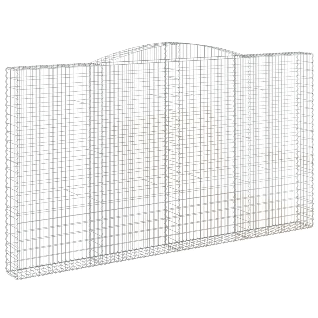 vidaXL 3 db íves horganyzott vas gabion kosár 400x30x220/240 cm