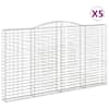 vidaXL kaarekujulised gabioonkorvid 5 tk, 400x30x220/240 cm, raud
