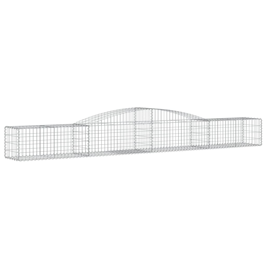 vidaXL 2 db íves horganyzott vas gabion kosár 400x50x40/60 cm