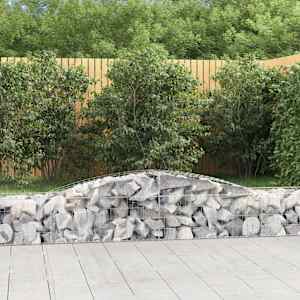 Obokane gabion košare 2 kosa 400x50x40/60 cm pocinkano železo