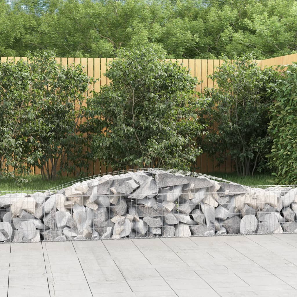 vidaXL Coșuri gabion arcuite 3 buc, 400x50x40/60 cm, fier galvanizat