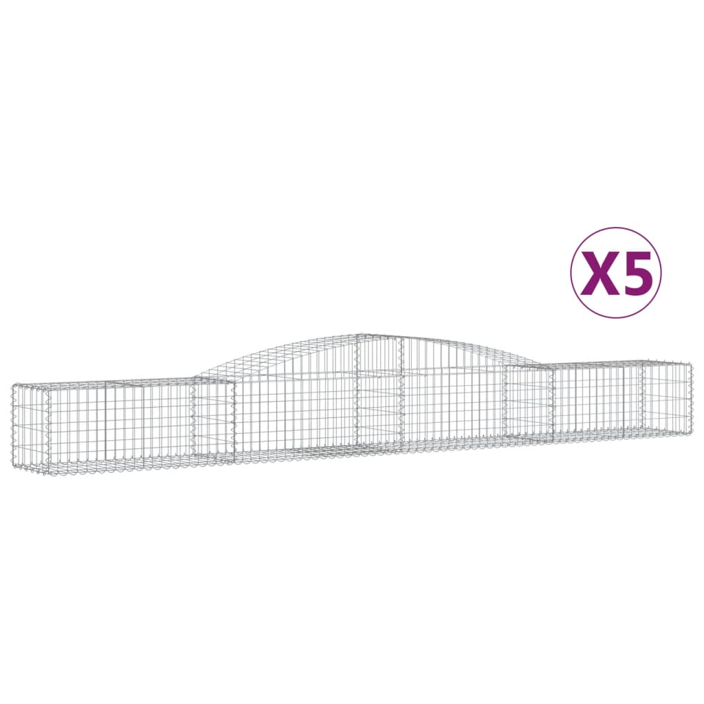 vidaXL Oblúkový gabionový kôš 5 ks 400x50x40/60 cm pozinkované železo