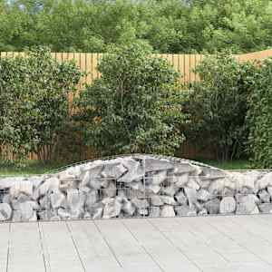 Obokane gabion košare 6 kosa 400x50x40/60 cm pocinkano železo