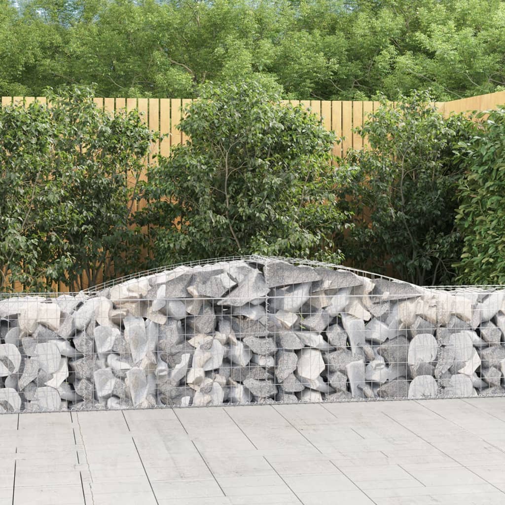 vidaXL Coșuri gabion arcuite 4 buc, 400x50x60/80 cm, fier galvanizat