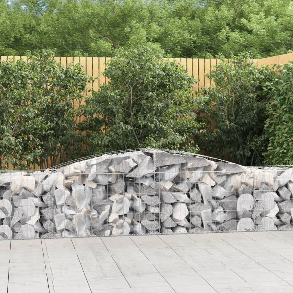 vidaXL Coșuri gabion arcuite 5 buc, 400x50x60/80 cm, fier galvanizat