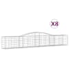 vidaXL kaarekujulised gabioonkorvid 8 tk, 400x50x60/80 cm, raud