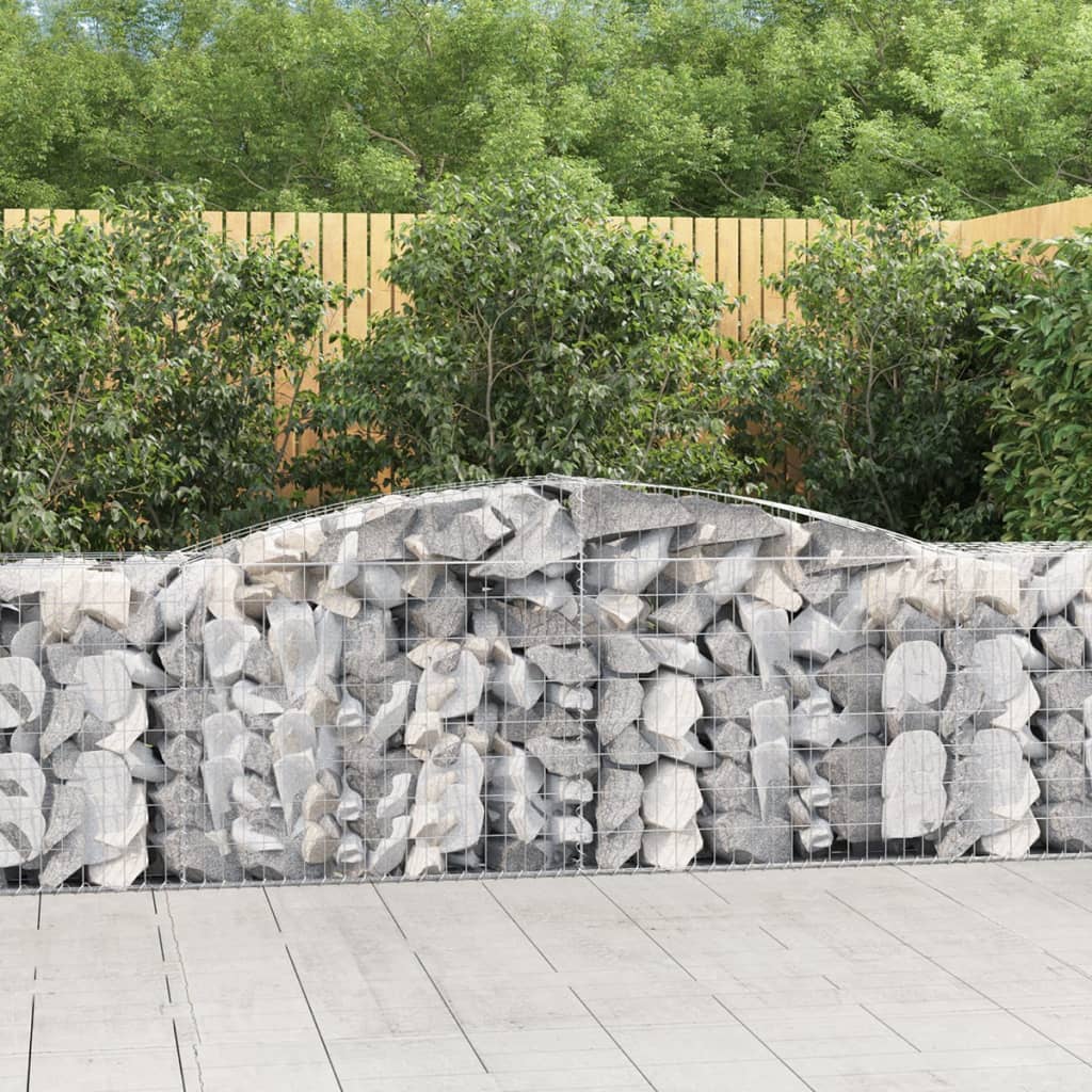 2 db íves horganyzott vas gabion kosár 400x50x80/100 cm