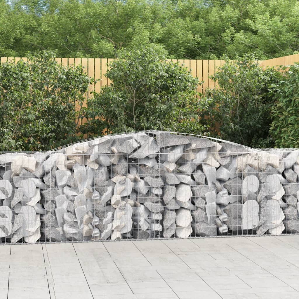 Coșuri gabion arcuite 3 buc, 400x50x80/100 cm, fier galvanizat