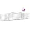 vidaXL kaarekujulised gabioonkorvid 5 tk, 400x50x80/100 cm, raud