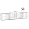 vidaXL kaarekujulised gabioonkorvid 8 tk, 400x50x80/100 cm, raud