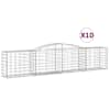 vidaXL kaarekujulised gabioonkorvid 10 tk, 400x50x80/100 cm, raud