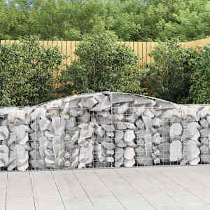 Obokane gabion košare 15 kosov 400x50x80/100 cm cinkano železo
