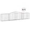 vidaXL kaarekujulised gabioonkorvid 25 tk, 400x50x80/100 cm, raud