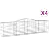 vidaXL kaarekujulised gabioonkorvid 4 tk, 400x50x100/120 cm, raud