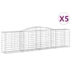 vidaXL kaarekujulised gabioonkorvid 5 tk, 400x50x100/120 cm, raud