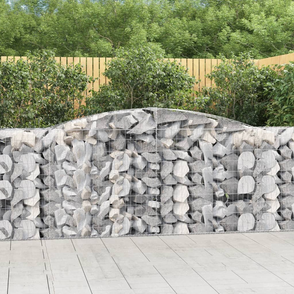 vidaXL Coșuri gabion arcuite 5 buc, 400x50x100/120 cm fier galvanizat