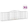 vidaXL kaarekujulised gabioonkorvid 6 tk, 400x50x100/120 cm, raud