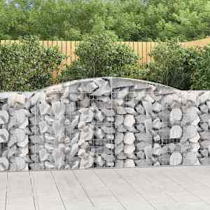 Obokane gabion košare 6 kosi 400x50x100/120cm pocinkano železo