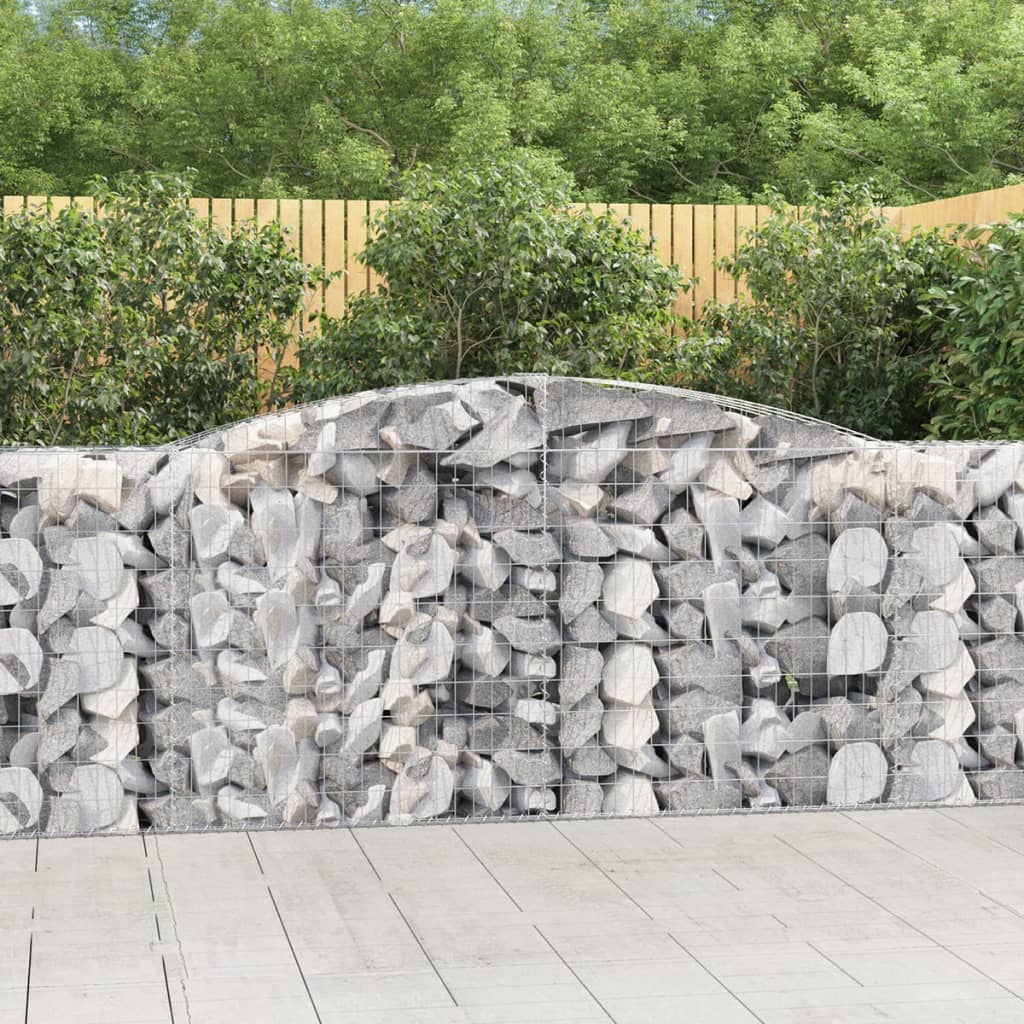 vidaXL Coșuri gabion arcuite 8 buc, 400x50x100/120 cm fier galvanizat