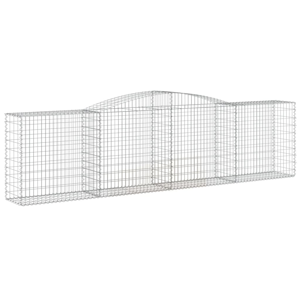 vidaXL Oblúkové gabiónové koše 9ks 400x50x100/120cm pozinkované železo