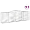 vidaXL kaarekujulised gabioonkorvid 3 tk, 400x50x120/140 cm, raud