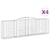 vidaXL kaarekujulised gabioonkorvid 4 tk, 400x50x120/140 cm, raud