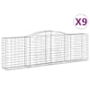vidaXL kaarekujulised gabioonkorvid 9 tk, 400x50x120/140 cm, raud