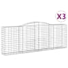 vidaXL kaarekujulised gabioonkorvid 3 tk, 400x50x140/160 cm, raud
