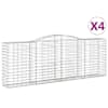 vidaXL kaarekujulised gabioonkorvid 4 tk, 400x50x140/160 cm, raud