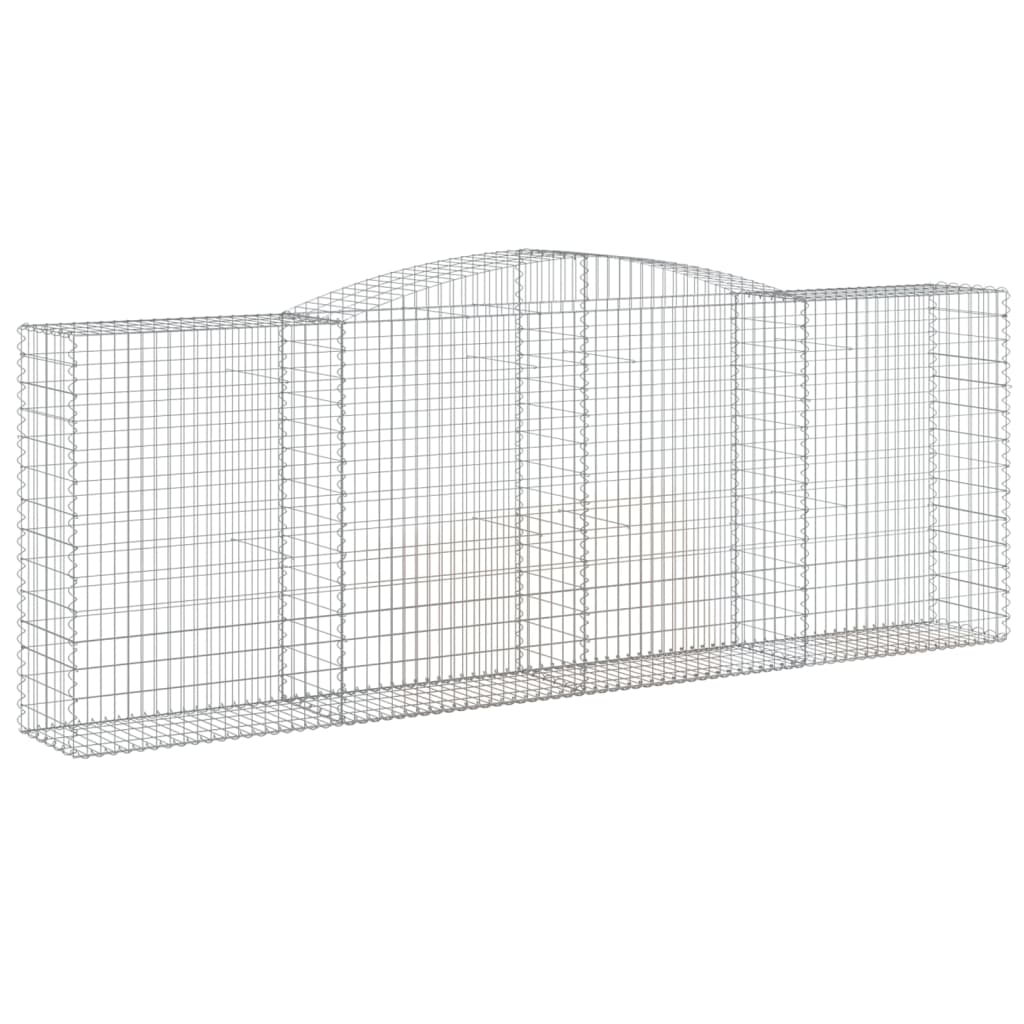 vidaXL Coșuri gabion arcuite 4 buc, 400x50x140/160 cm, fier galvanizat