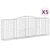 vidaXL kaarekujulised gabioonkorvid 5 tk, 400x50x140/160 cm, raud