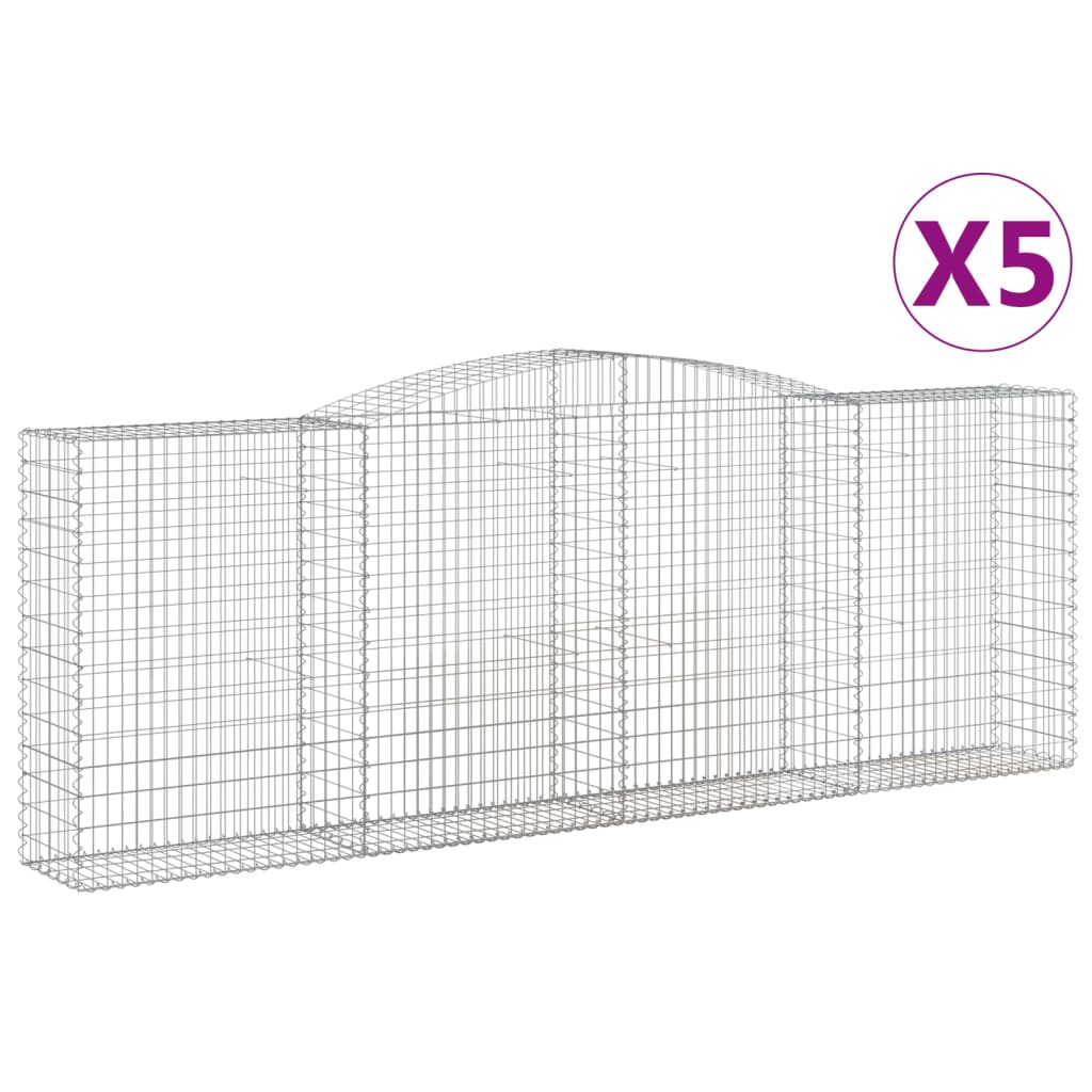 vidaXL Schanskorven 5 st gewelfd 400x50x140/160 cm ijzer