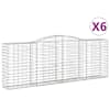 vidaXL kaarekujulised gabioonkorvid 6 tk, 400x50x140/160 cm, raud