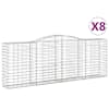 vidaXL kaarekujulised gabioonkorvid 8 tk, 400x50x140/160 cm, raud