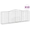 vidaXL kaarekujulised gabioonkorvid 10 tk, 400x50x140/160 cm, raud