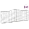 vidaXL kaarekujulised gabioonkorvid 15 tk, 400x50x140/160 cm, raud