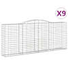 vidaXL kaarekujulised gabioonkorvid 9 tk, 400x50x160/180 cm, raud