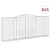 vidaXL kaarekujulised gabioonkorvid 15 tk, 400x50x160/180 cm, raud