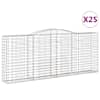 vidaXL kaarekujulised gabioonkorvid 25 tk, 400x50x160/180 cm, raud