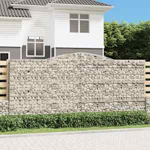 Obokana gabionska košara 2 kosa 400x50x180/200cm cinkano železo