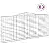 vidaXL kaarekujulised gabioonkorvid 3 tk, 400x50x180/200 cm, raud