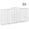 vidaXL kaarekujulised gabioonkorvid 4 tk, 400x50x180/200 cm, raud