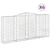 vidaXL kaarekujulised gabioonkorvid 6 tk, 400x50x180/200 cm, raud