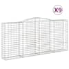 vidaXL kaarekujulised gabioonkorvid 9 tk, 400x50x180/200 cm, raud